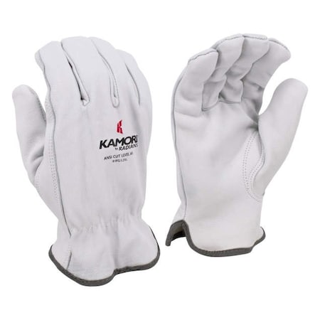 Radians¬Æ Kamori‚Ñ¢ Leather Gloves W/Aramid Liner, Cut A4, 1 Pair, White, XL
